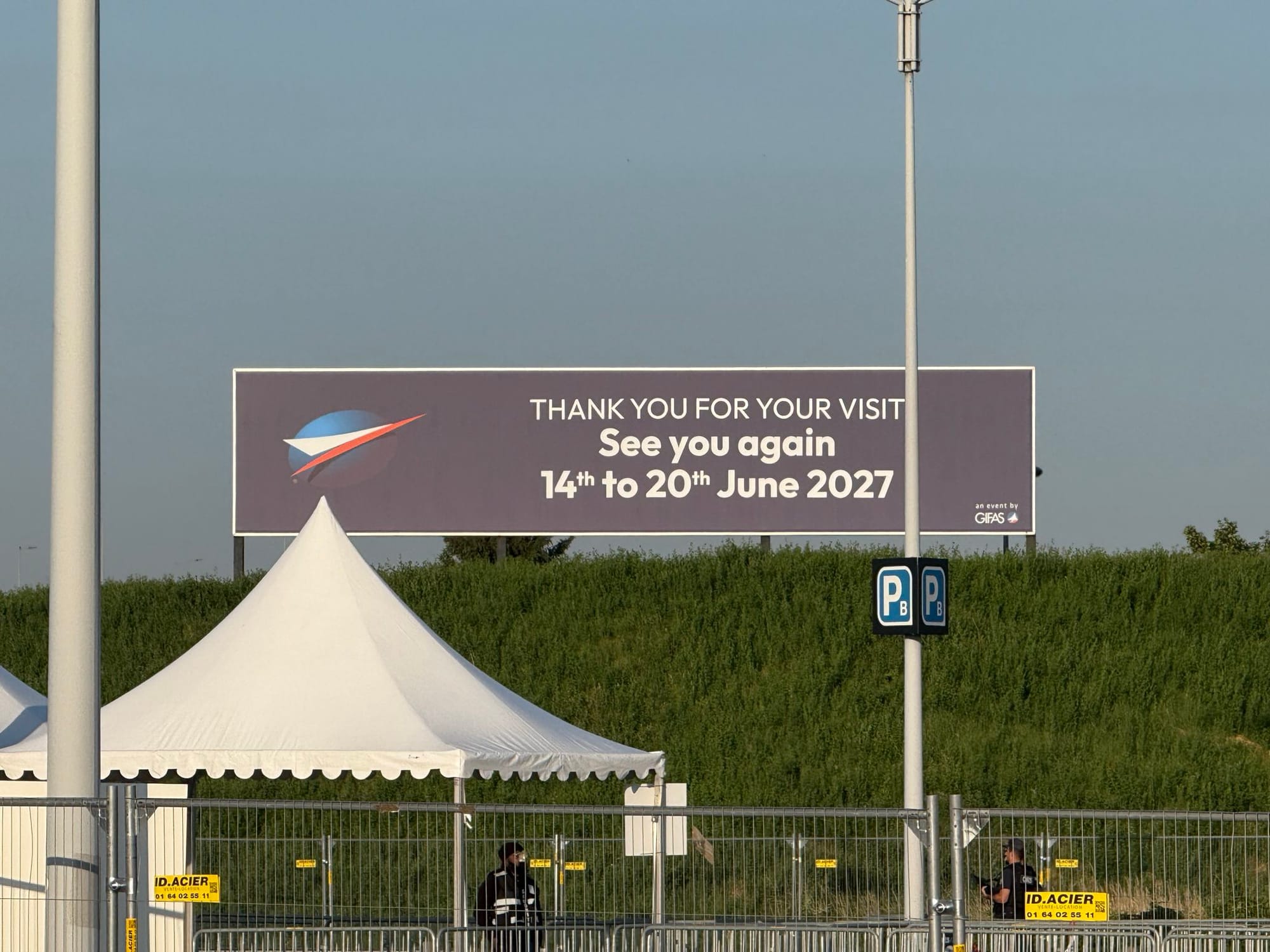 picture of a large sign with "see you again 14th to 20th June 2027" on it