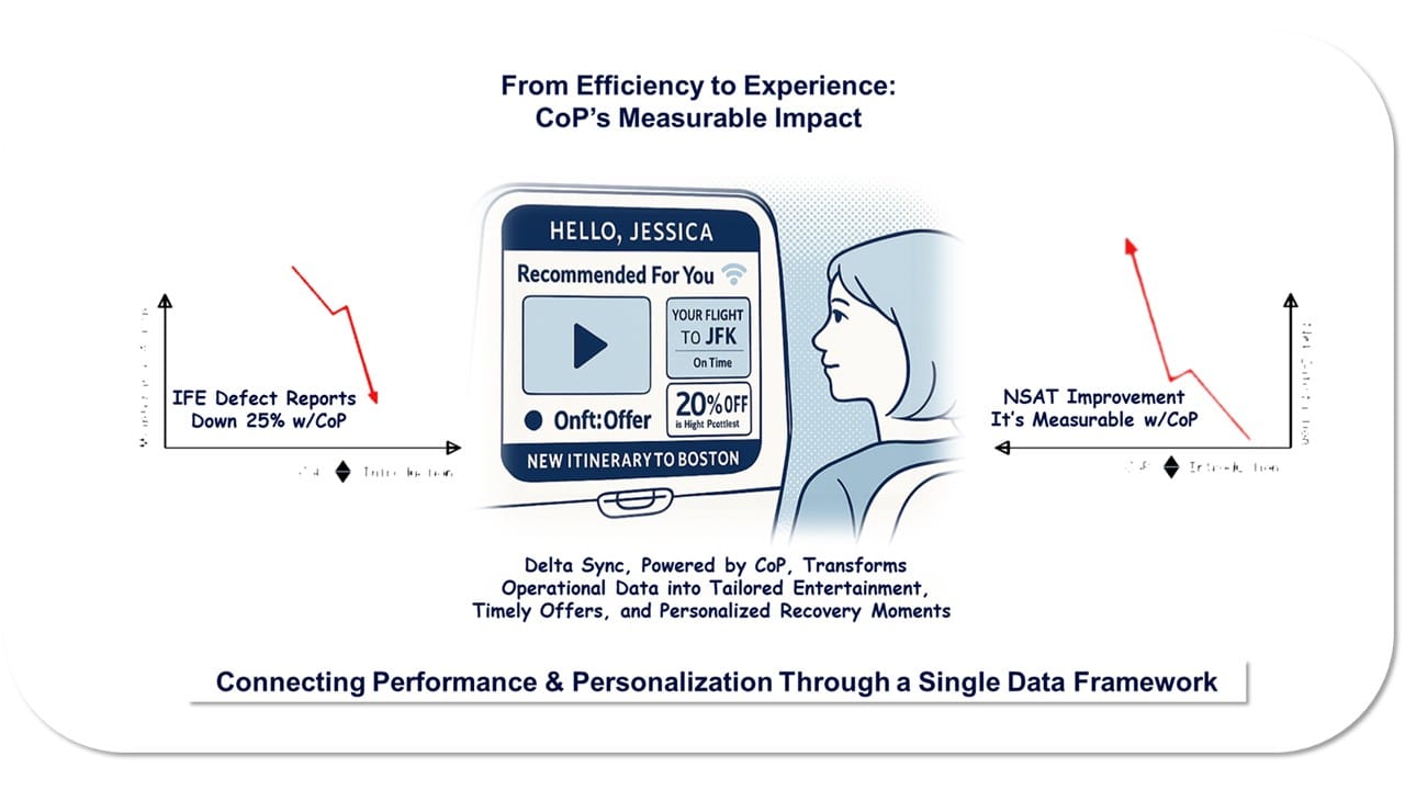 An obviously AI-generated slide, with a seatback that includes the phrases “20% OFF is Hight Pcottiest” and “Onft:Offer”.