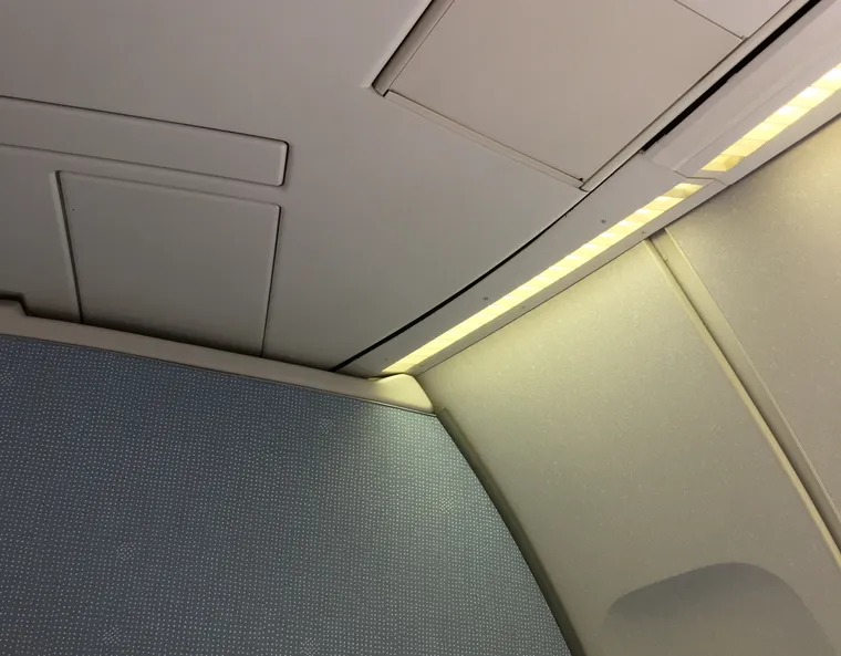 Close shot of the front bulkhead of a Boeing 747
