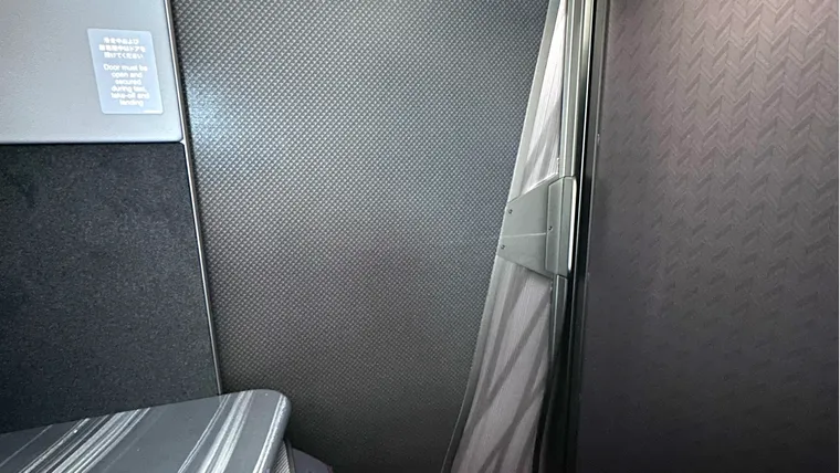 Interior, JAL business class seat (Safran Unity), showing multiple thermoplastic elements on walls