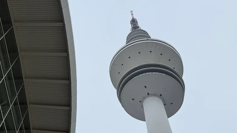 A shot of the Hamburg Messe and the iconic round TV tower above it